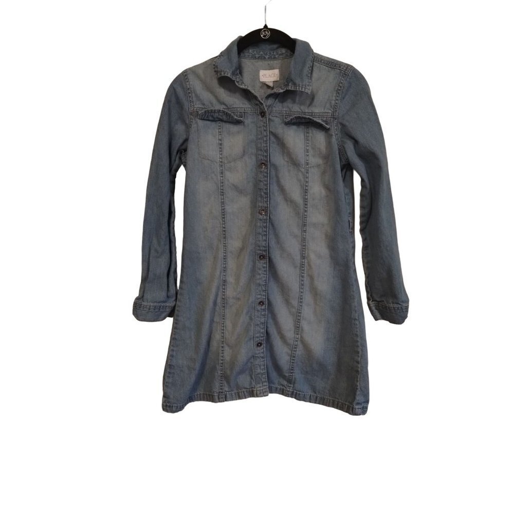 Children's‎ place light was denim button down dress